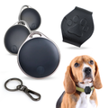 NIJITAG Pet Tracker with Paw Print Leather Case